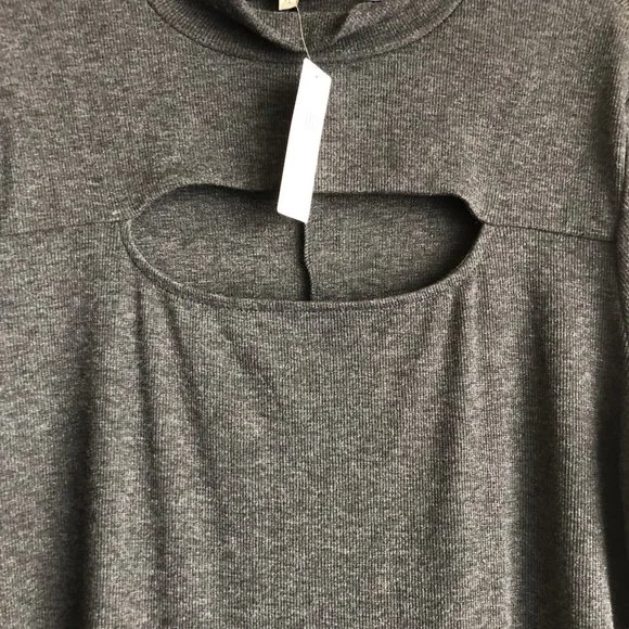 NWT Anthropologie Bordeaux Womens Sweater Dress XL Gray Mock Neck Maxi Stretch - Picture 9 of 10